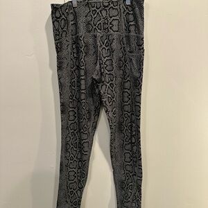 Champion Snake Print Leggings Black‎ Gray Athletic Workout Pants Womens Large